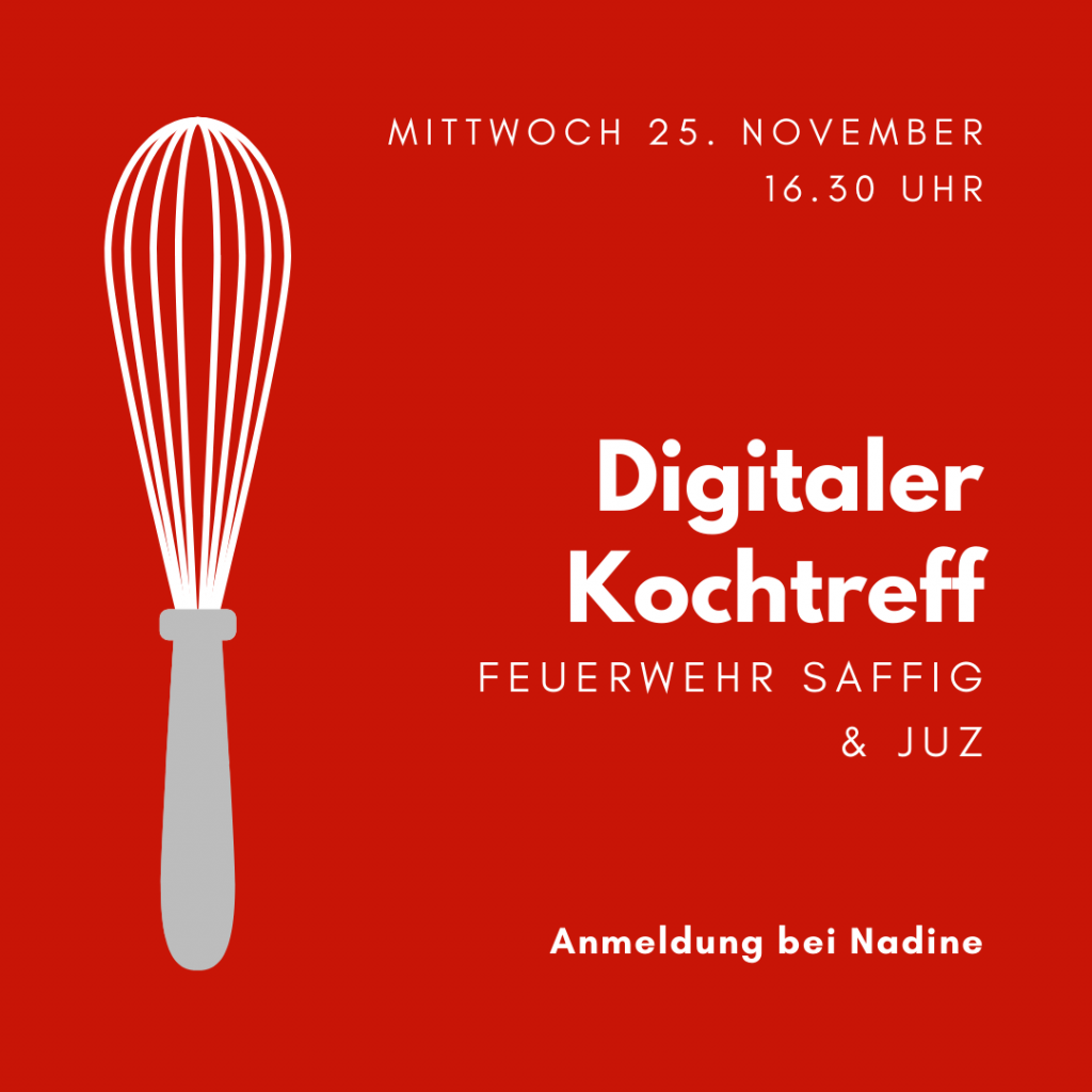 Digitaler Kochtreff am Mittwoch, den 25. November