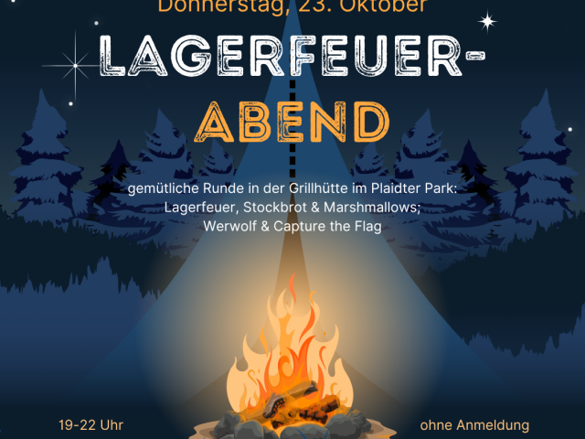 Lagerfeuer-Abend am 23. Oktober