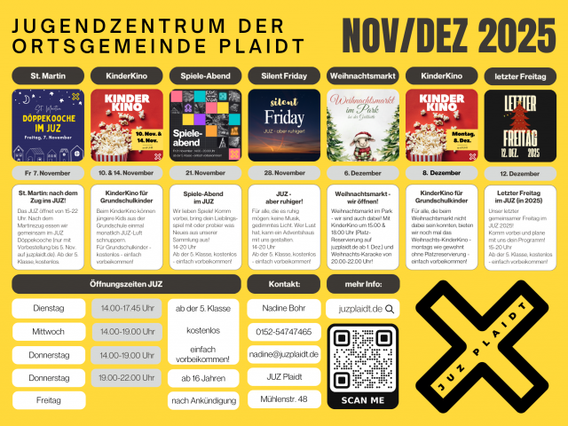 Programm für November & Dezember