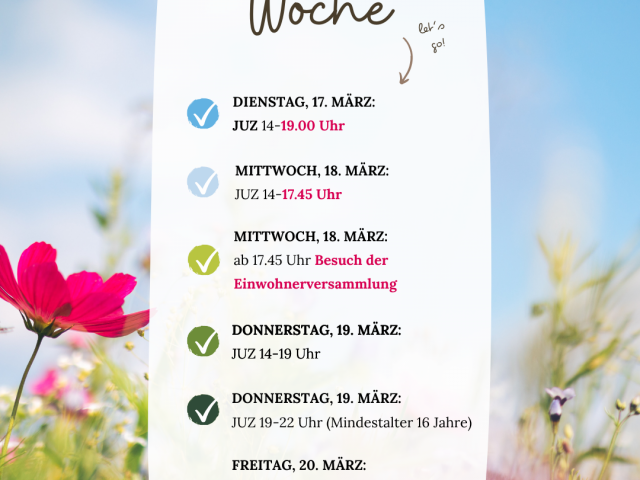 Diese Woche im JUZ (KW 12)