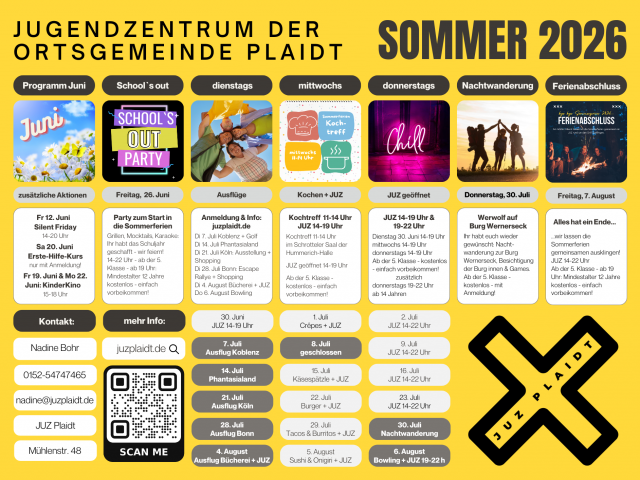 Ab sofort: Anmeldungen für das Sommerferienprogramm möglich