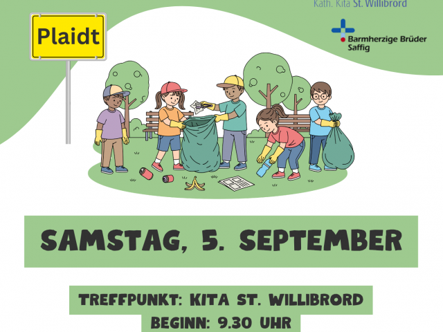 Kinder suchen Unterstützung: Müllsammelaktion der Kita. St. Willibrord am 5. September